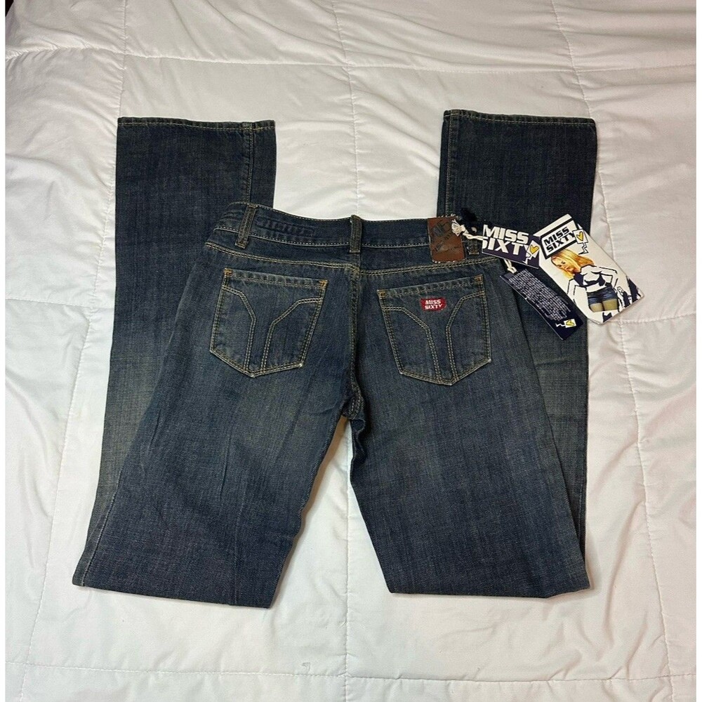 VTG Miss Sixty Italy Low Rise Jeans NWT Deadstock Sz 25 Women Bootcut Flare Y2K